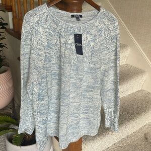 NWT Chaps Marled Blue & White Sweater XXL